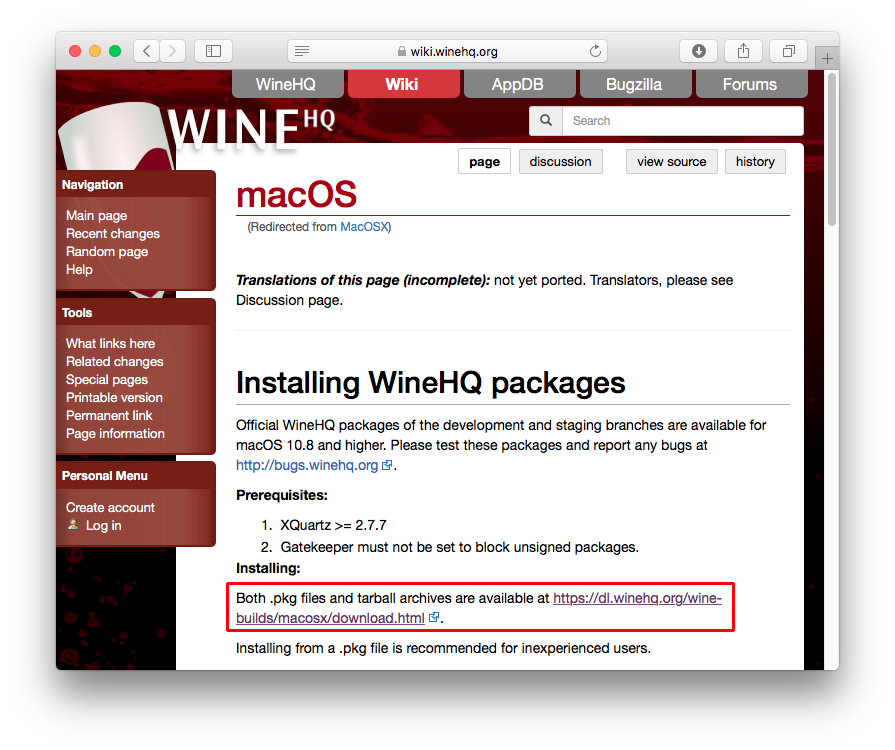 where to download wine for mac